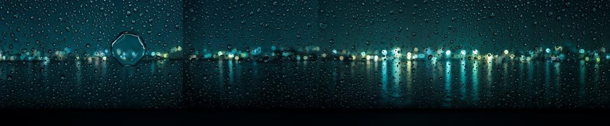 Water beading on glass